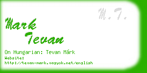 mark tevan business card